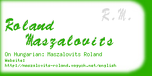 roland maszalovits business card